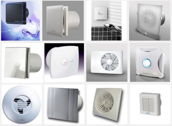 различни вентилатори за баня